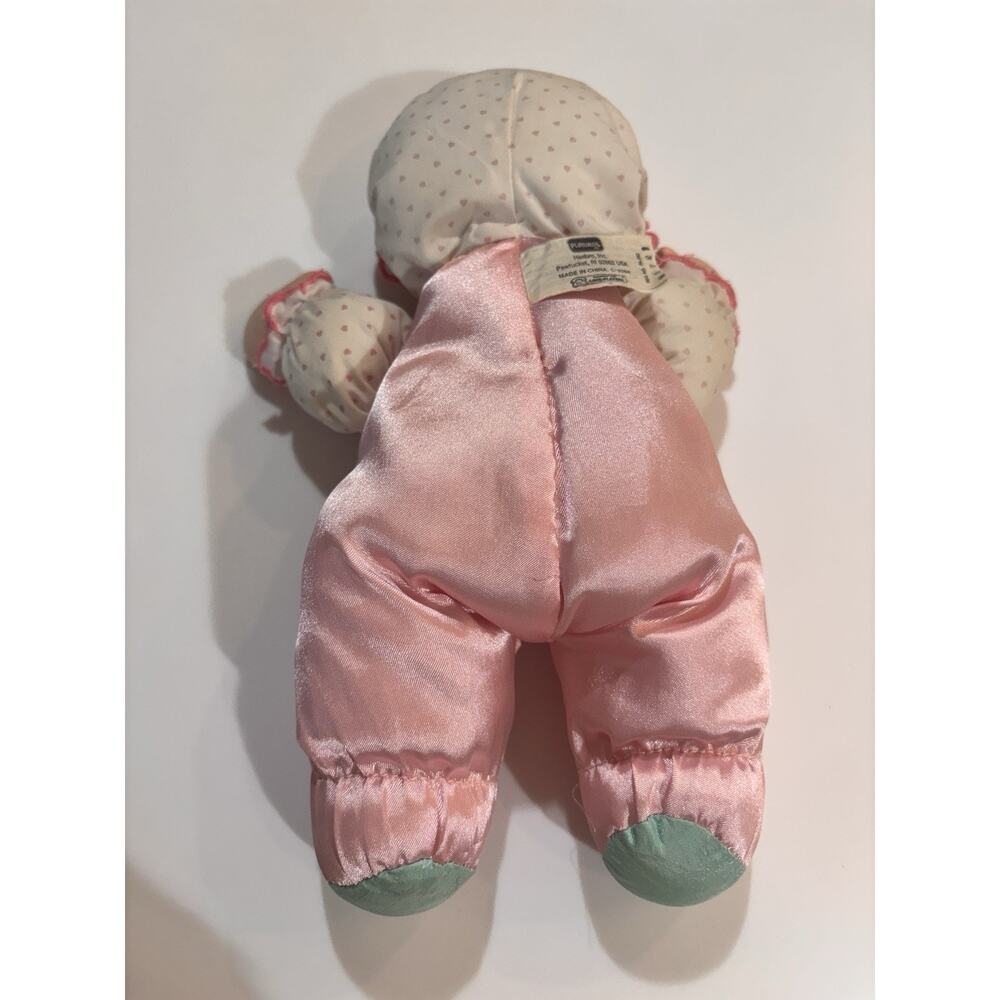 Playskool My Very Soft Baby Doll Pink Satin 11" Squeaker Toy Plush Body VTG 90s - Picture 5 of 5